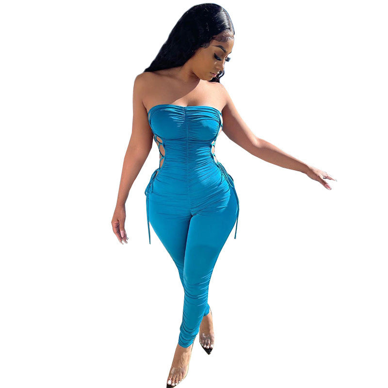 Women's Fashion Casual Pleated Jumpsuit