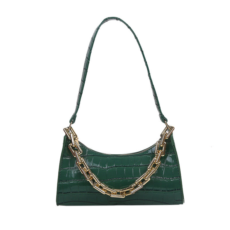 Chained One-Shoulder Woman Bag With Armpit Baguette Bag