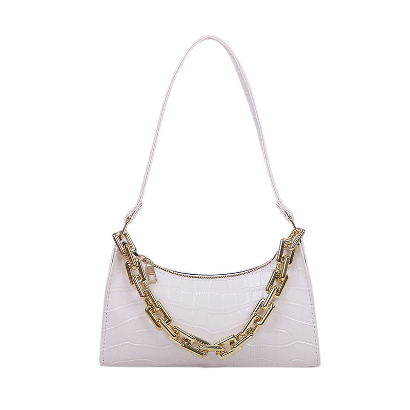 Chained One-Shoulder Woman Bag With Armpit Baguette Bag