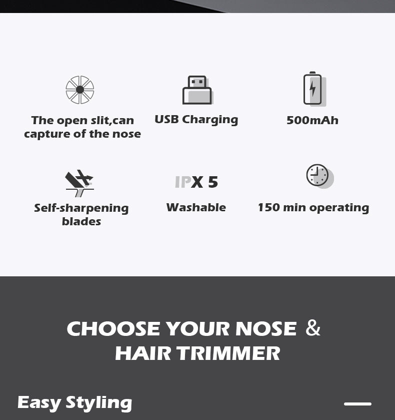 New Two-in-one Men's Nose Hair Trimming Cleaner