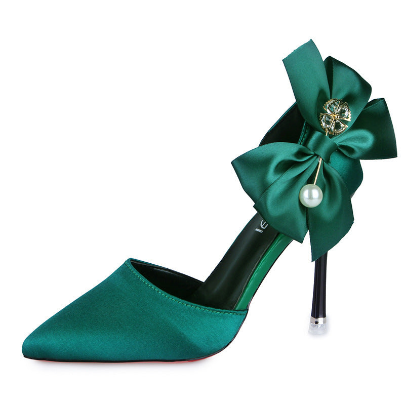 Fashionable bow ladies stiletto shoes