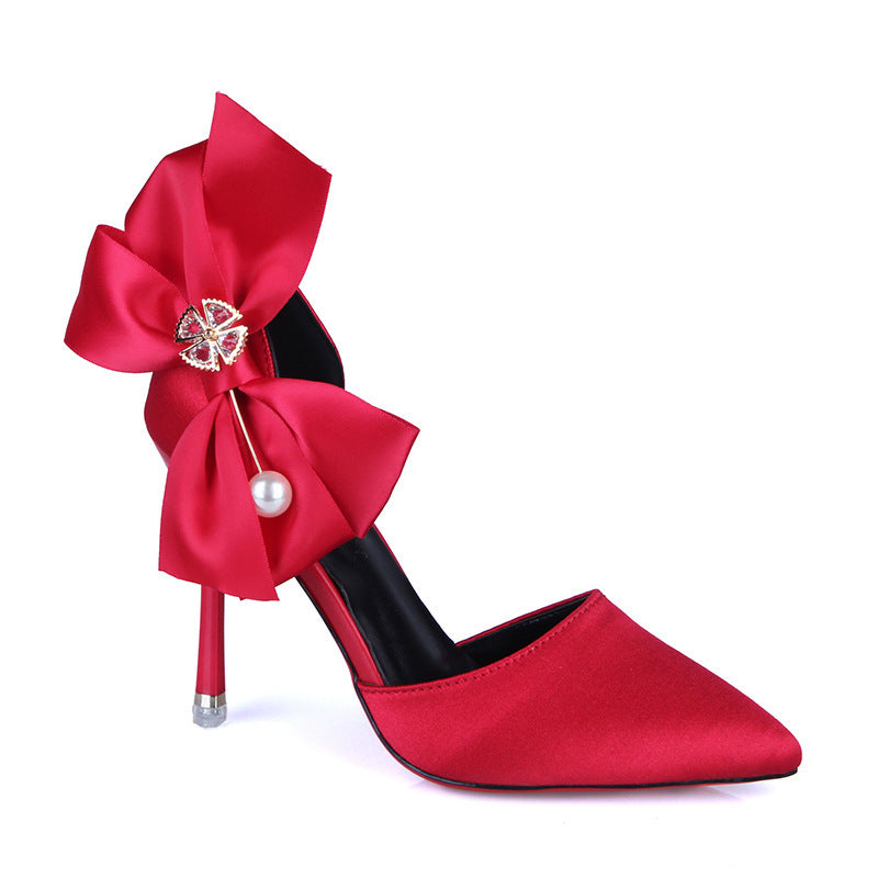 Fashionable bow ladies stiletto shoes