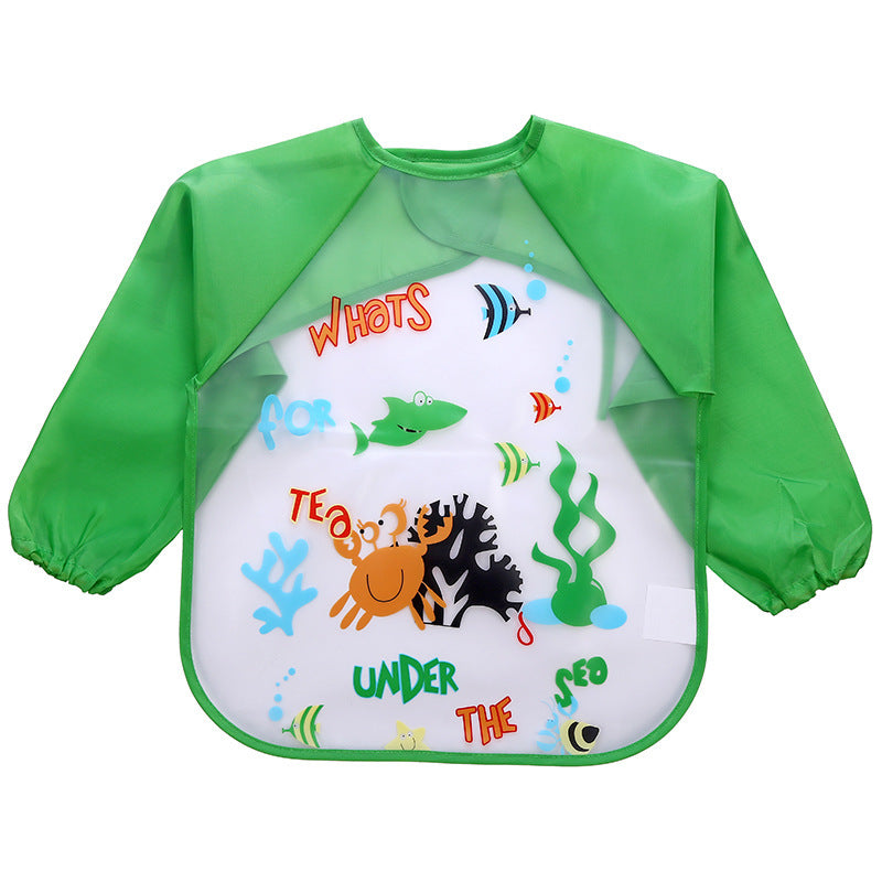 Children's Gown Long Sleeve Kids Waterproof Meal Baby Apron Painting Clothes Bib Protective Clothing