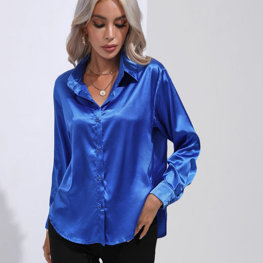 European And American Satin Shirt Women's Satin