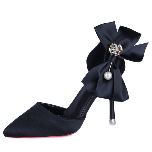 Fashionable bow ladies stiletto shoes