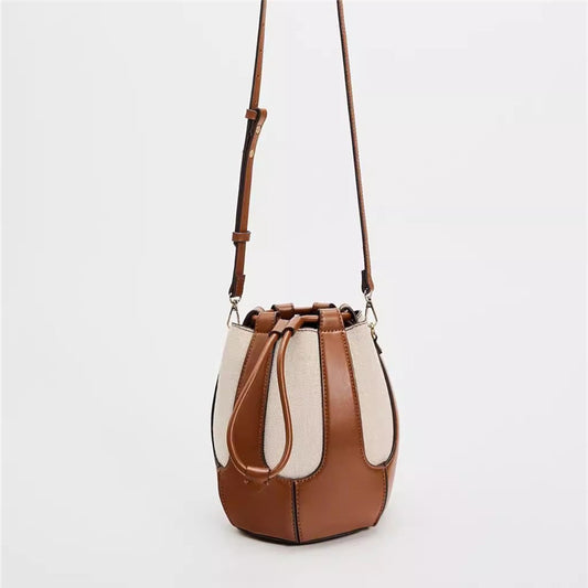 Women's Fashion Canvas Crossbody Bucket Bag