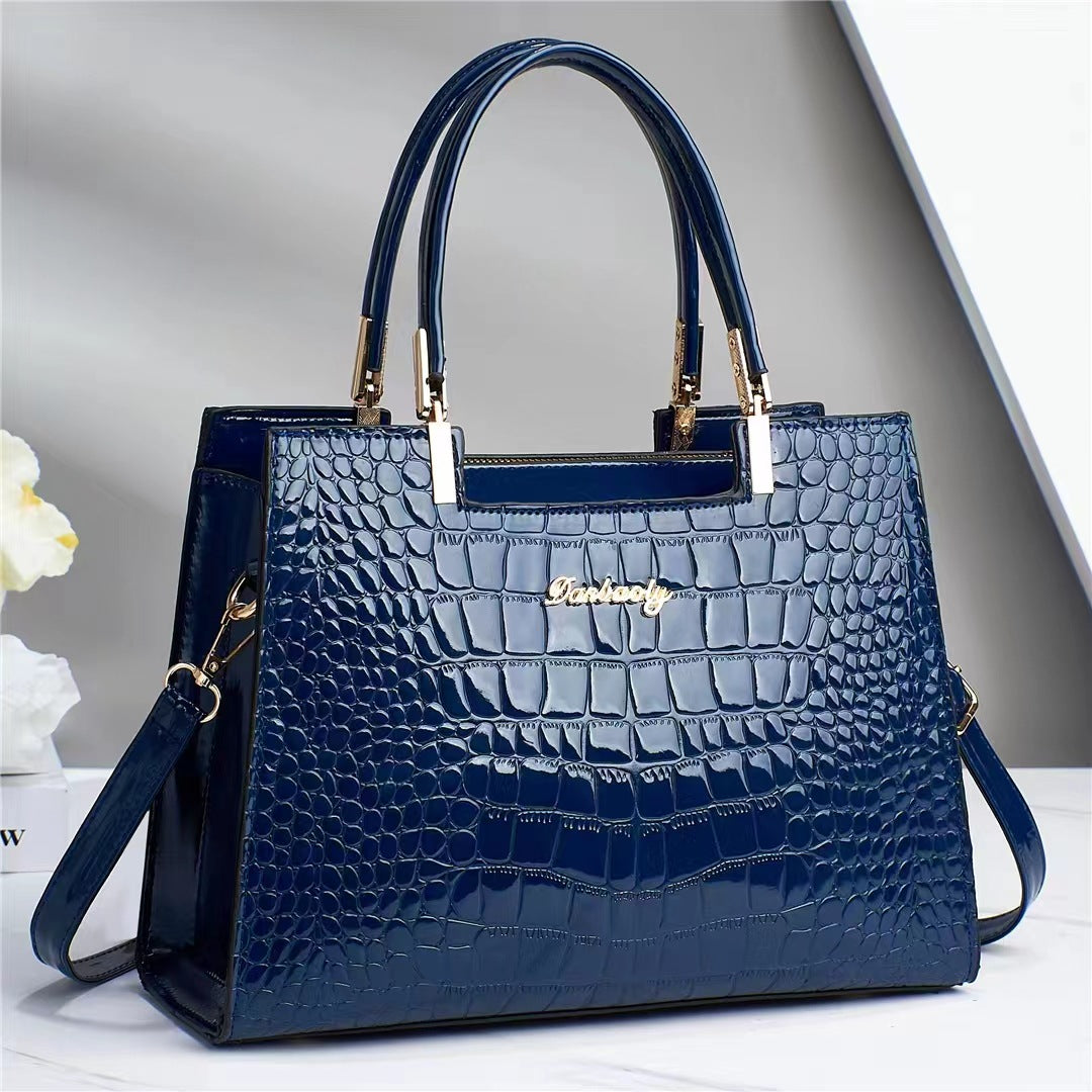 Crocodile Pattern Middle-aged Women's Shoulder Handbag