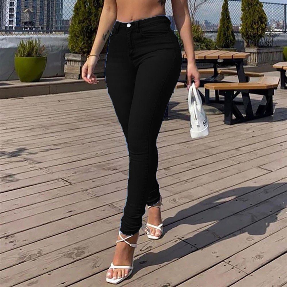 Sexy Peach Hip Skinny Jeans For Women