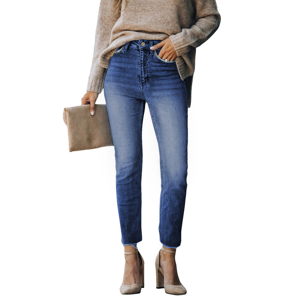 European And American Washed Jeans For Women